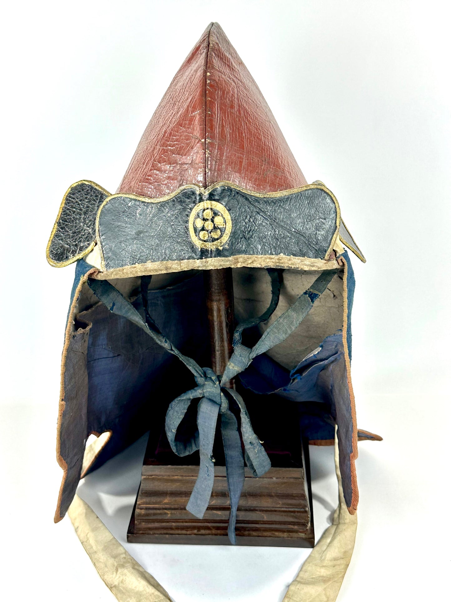 Antique Japanese Firefighter’s Helmet Late Edo Period Hikeshi Bōshi Family Crest Kabuto LS#005