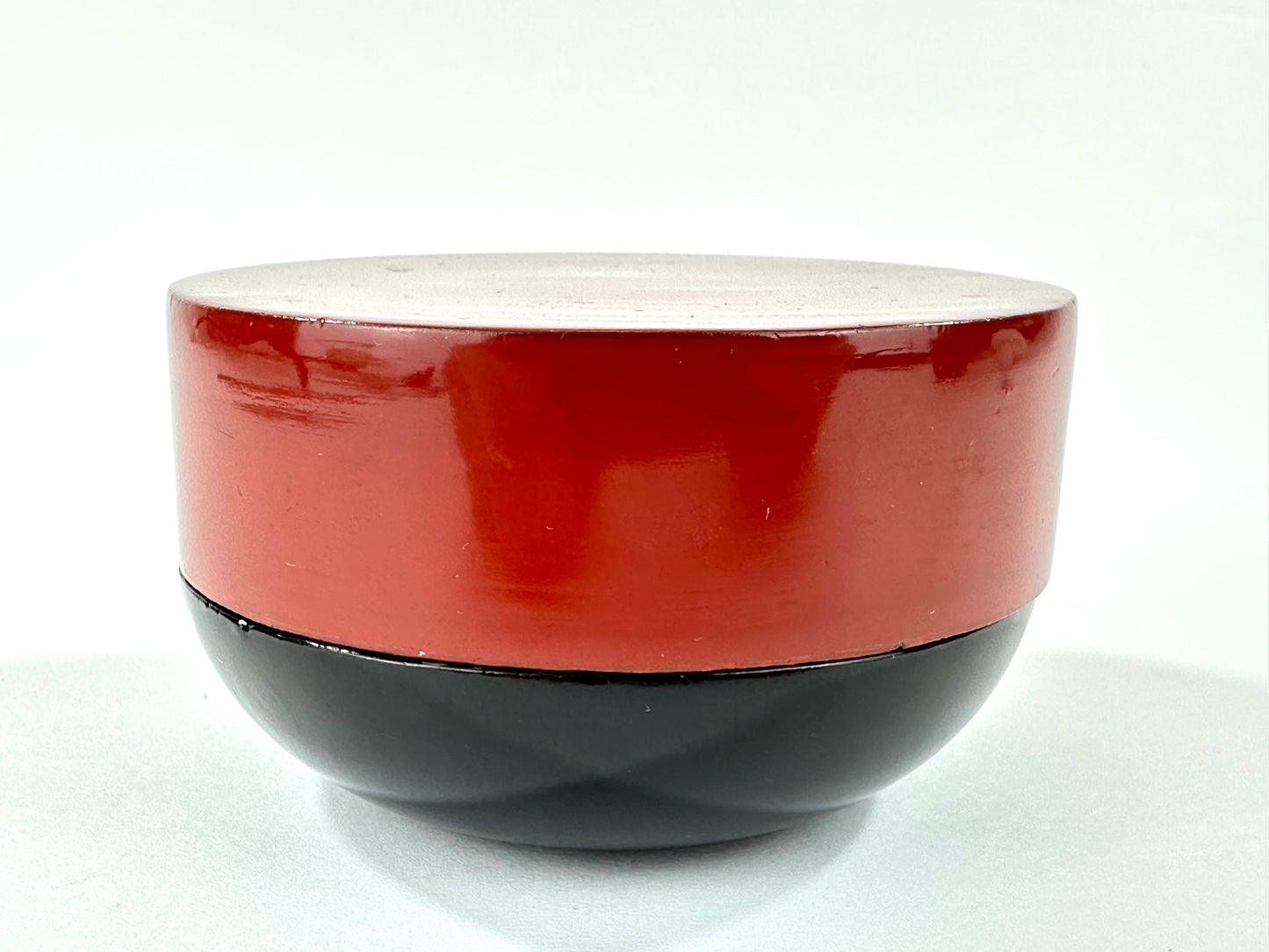 Japanese Lacquer Hira Natsume Flat Tea Caddy Red Black Omotesenke Style 2"H