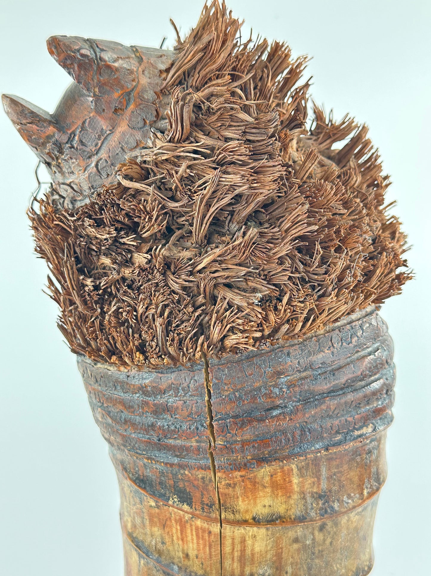 Antique Japanese Carved Bamboo Root Sculpture – Depicting Daruma (Bodhidharma) – 20" Tall LS#079