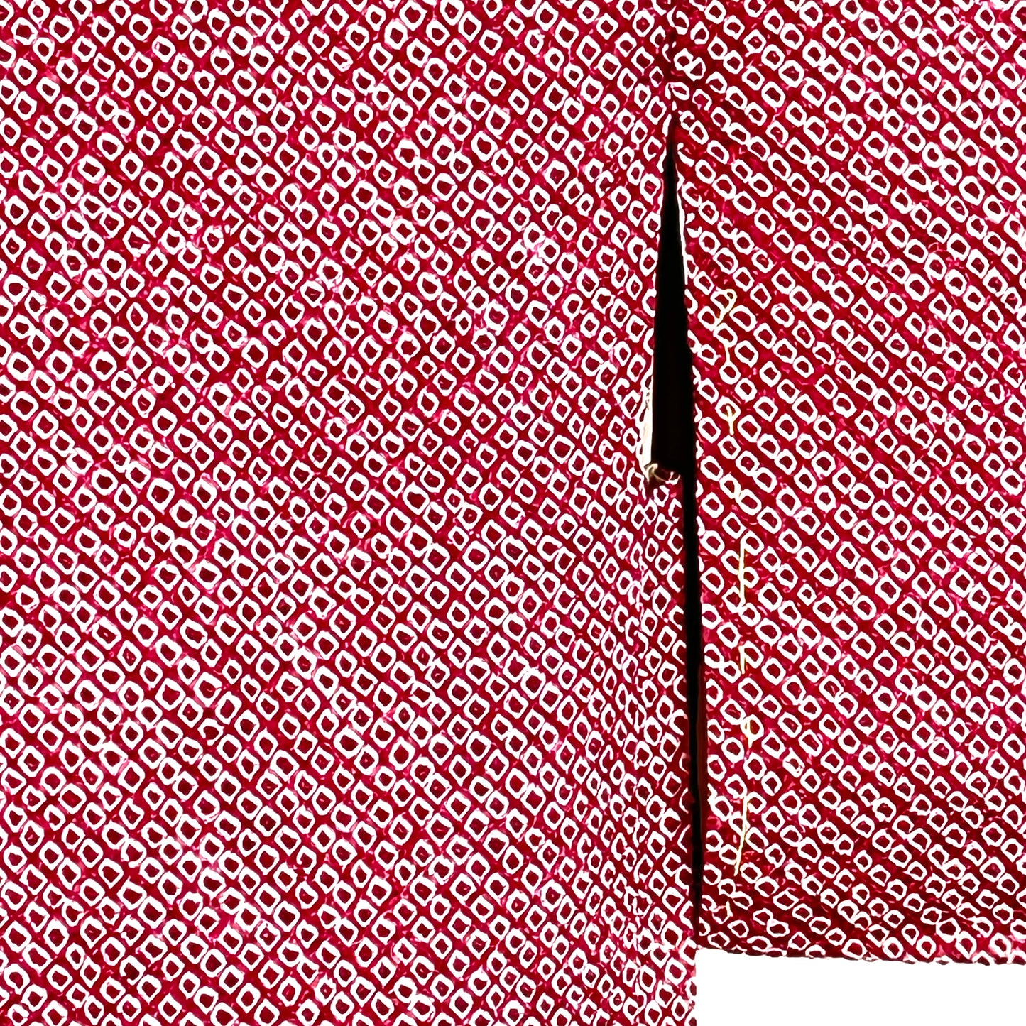 Vintage Japanese Silk Haori Coat in Shibori Tie-dye red 28"L