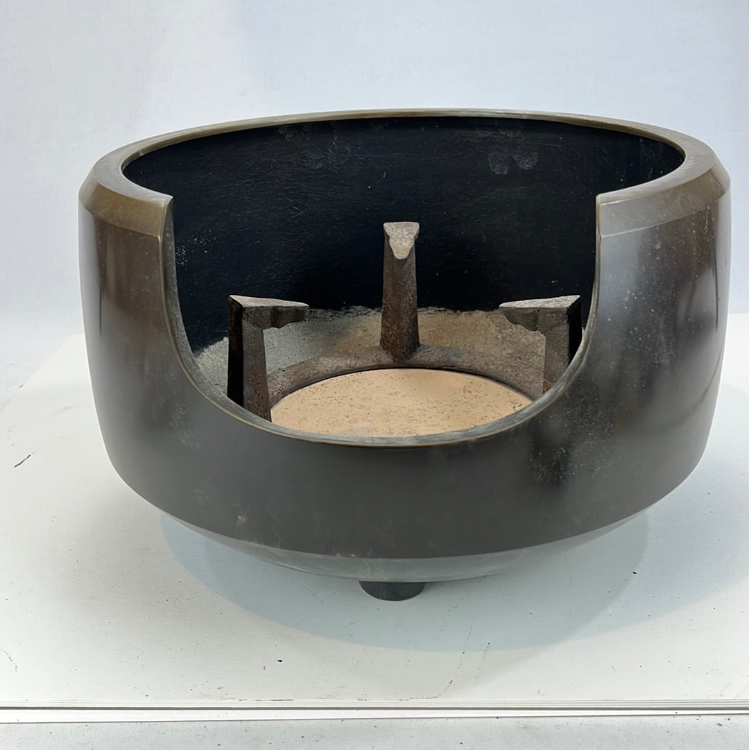 Vintage Japanese Bronze Tea Ceremony Chagama Hibachi 13”
