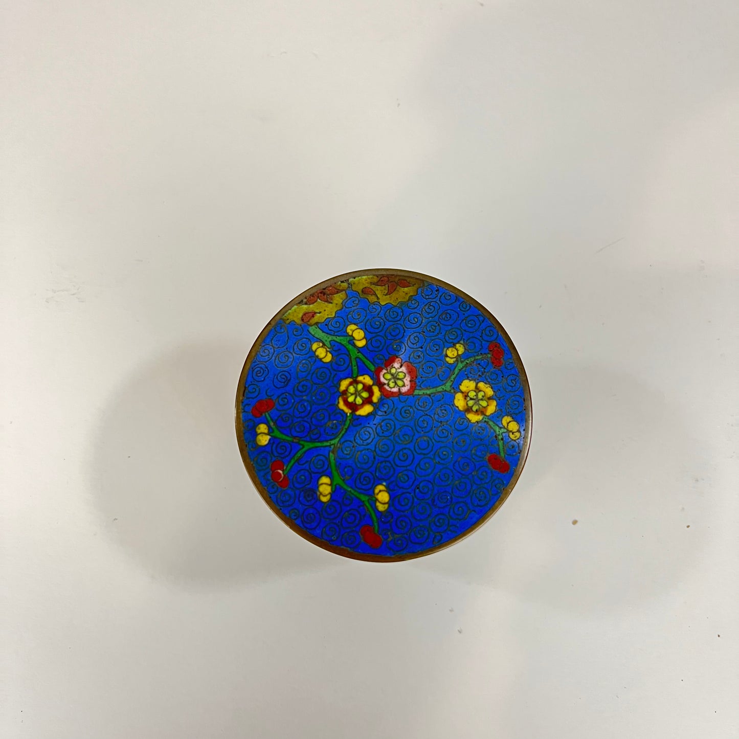 Antique Chinese Cloisonné Smoke Set Blue 4pc 5"