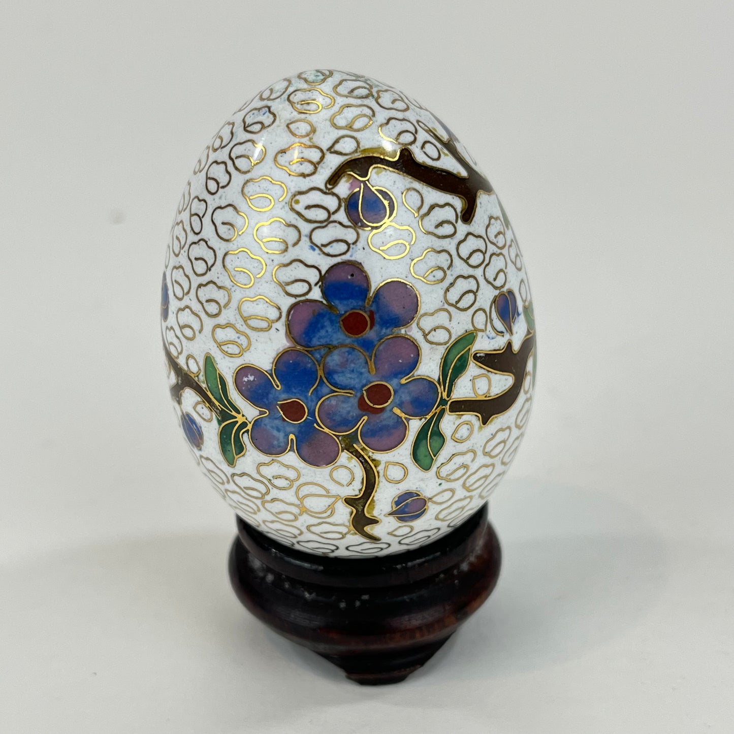 Vintage Chinese Cloisonné Egg 3.5"