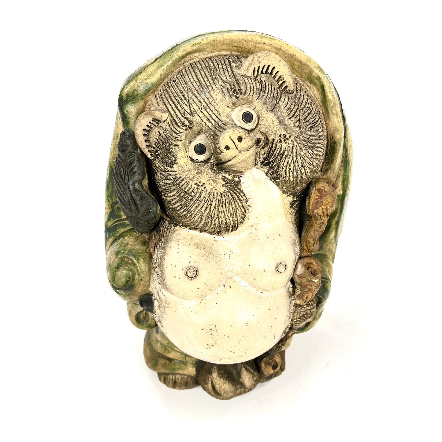 Vintage Japanese Ceramic Statue Tanuki 11"H