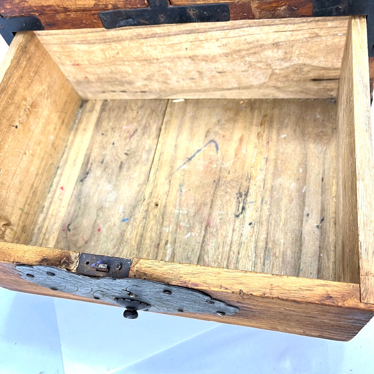 Antique Japanese Meiji Era c1910 Suzuribako Calligraphy Chest Kiri Wood Tansu 14"