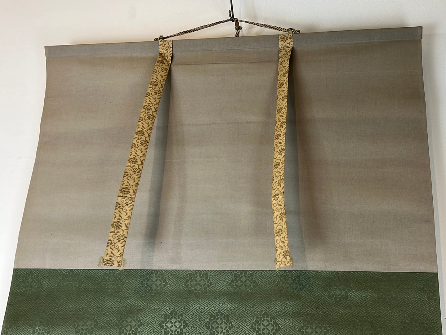 Japanese Scroll Hand Painted on Silk Showa Era Dancing Samurai 71"