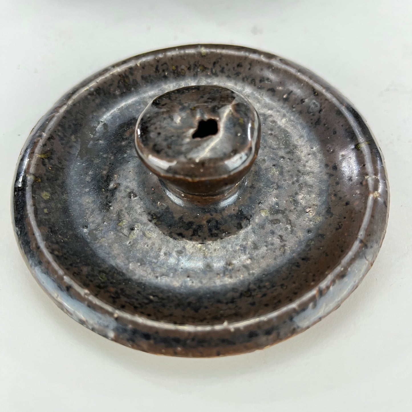 Vintage Japanese Small Brown Mizusashi Water Vessel for Tea Ceramony 6"
