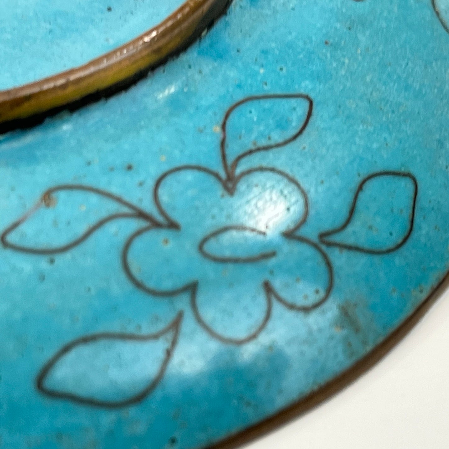 Antique Chinese Cloisonné Smoke Set Blue 4pc 5"