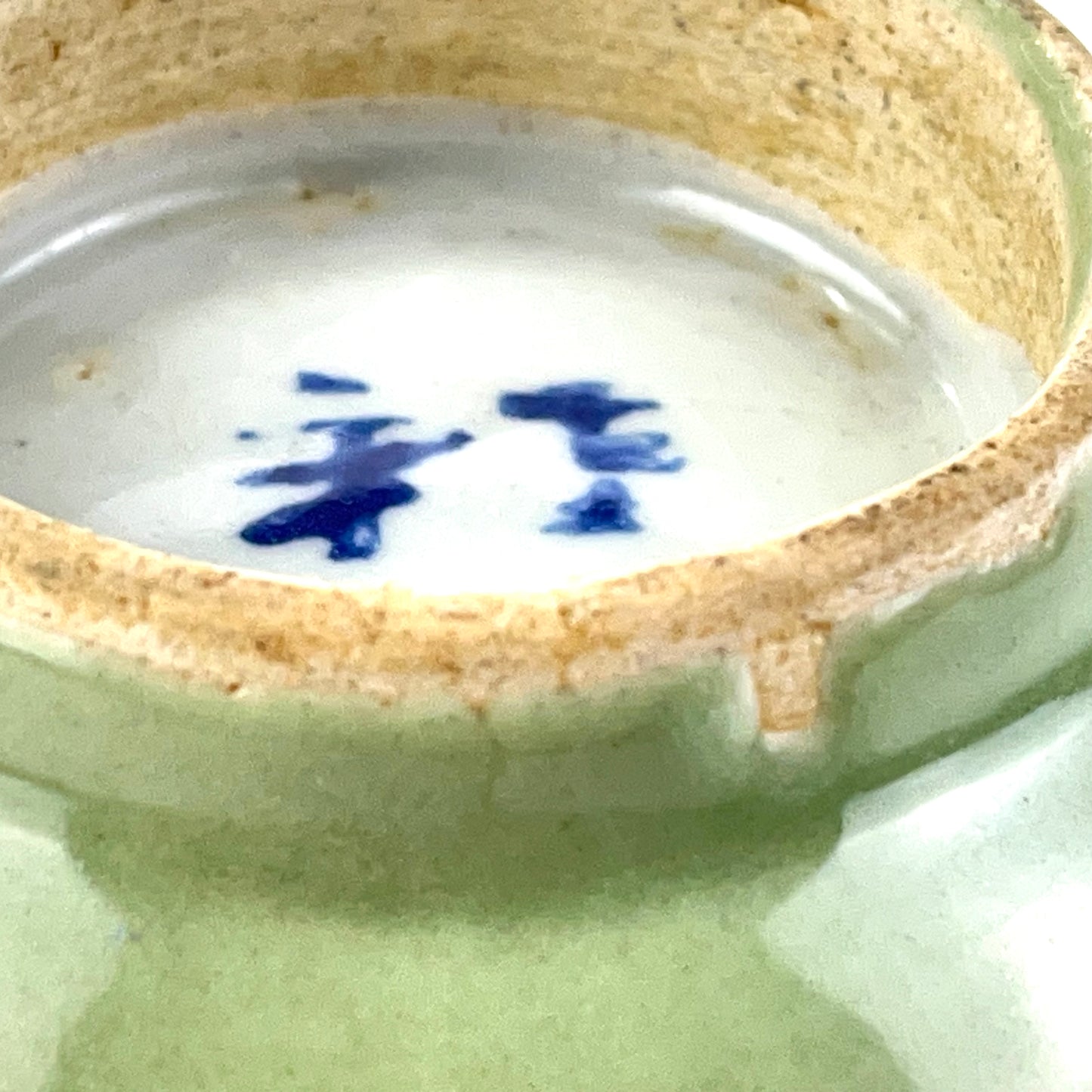 Antique Japanese Meiji Era 1900's Green Celadon Chawan bowls 7"