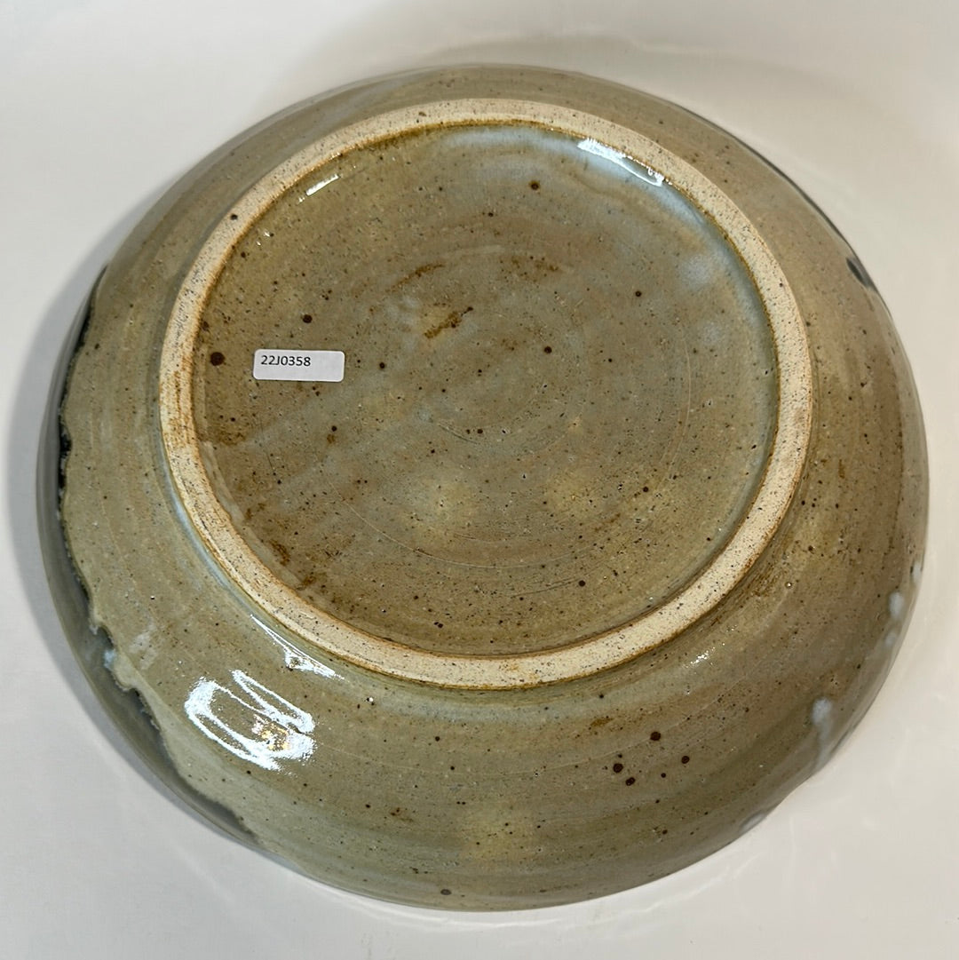Vintage Japanese Oribe Ware Bowl 11”