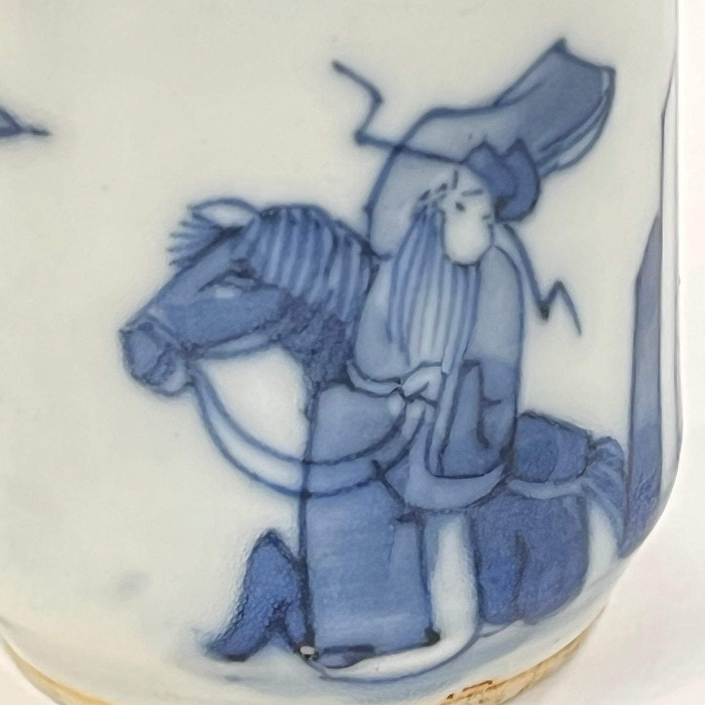 Vintage Chinese Ceramic Snuff Bottle Blue & White 3.5"