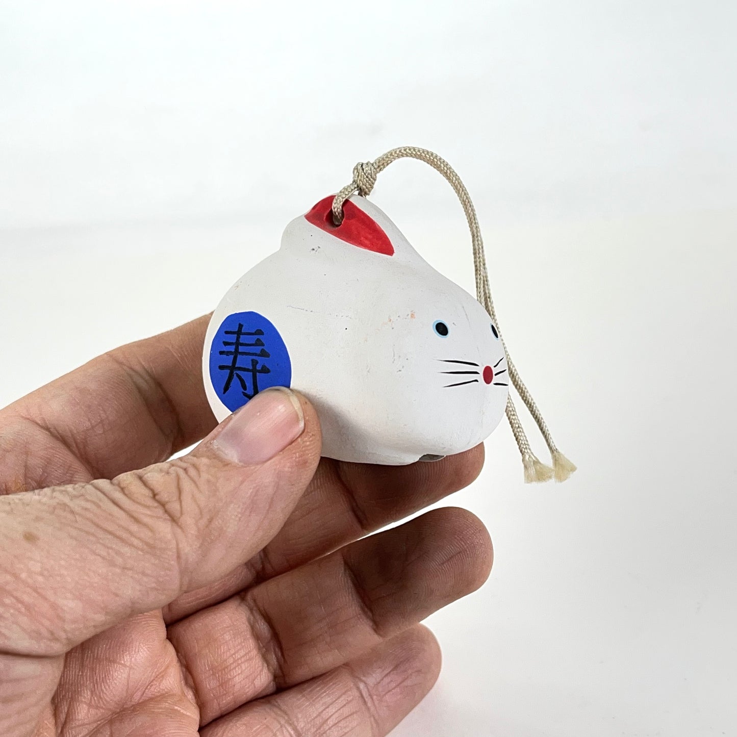 Vintage Japanese Zodiac Animal Rabbit Small Ceramic Bell 2”