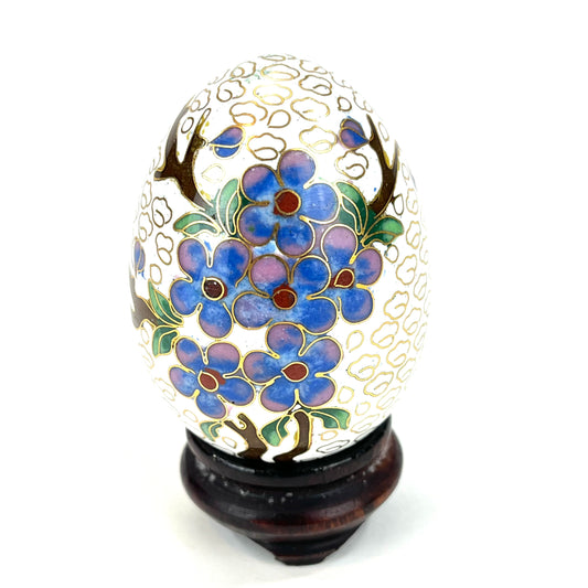 Vintage Chinese Cloisonné Egg 3.5"