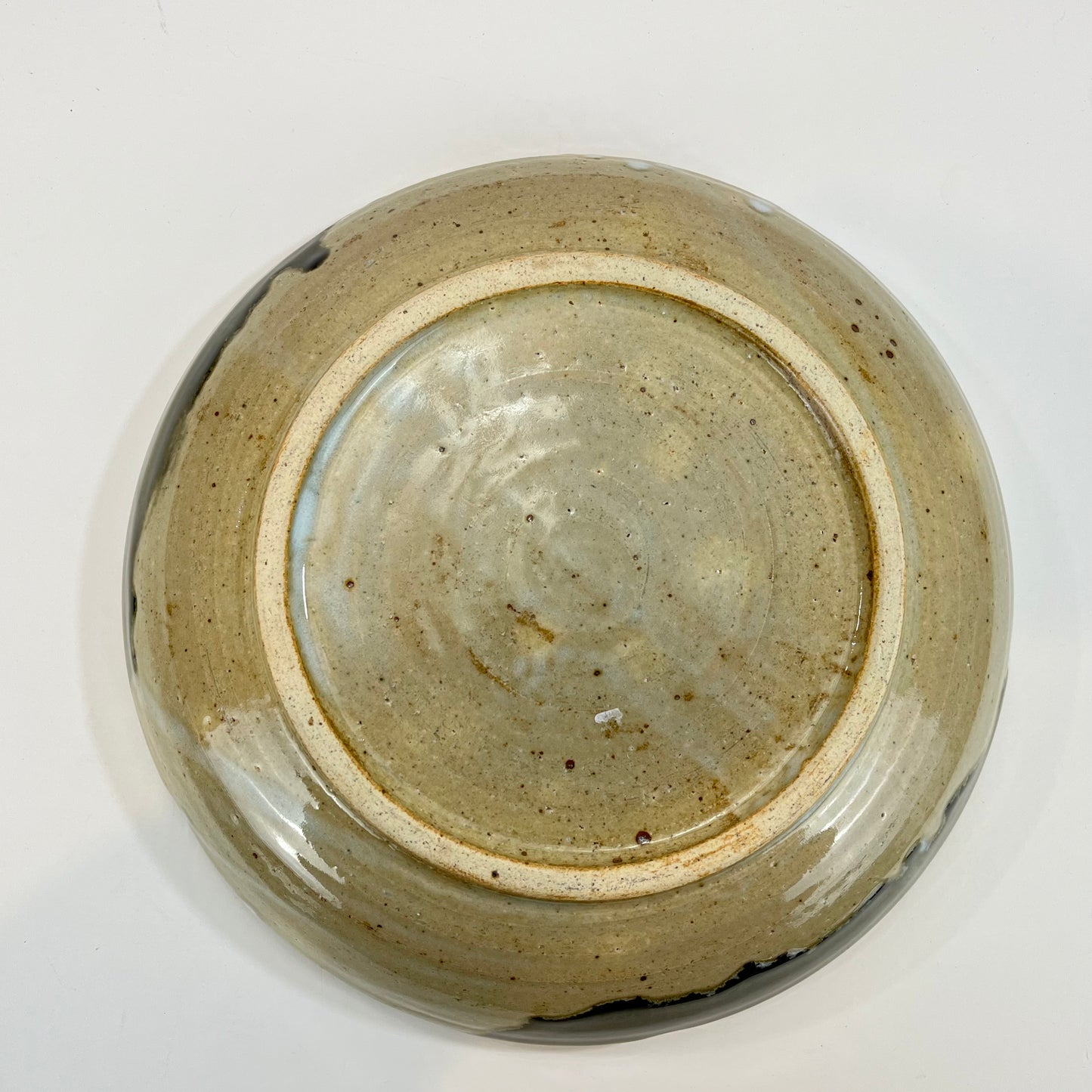 Vintage Japanese Oribe Ware Bowl 11”
