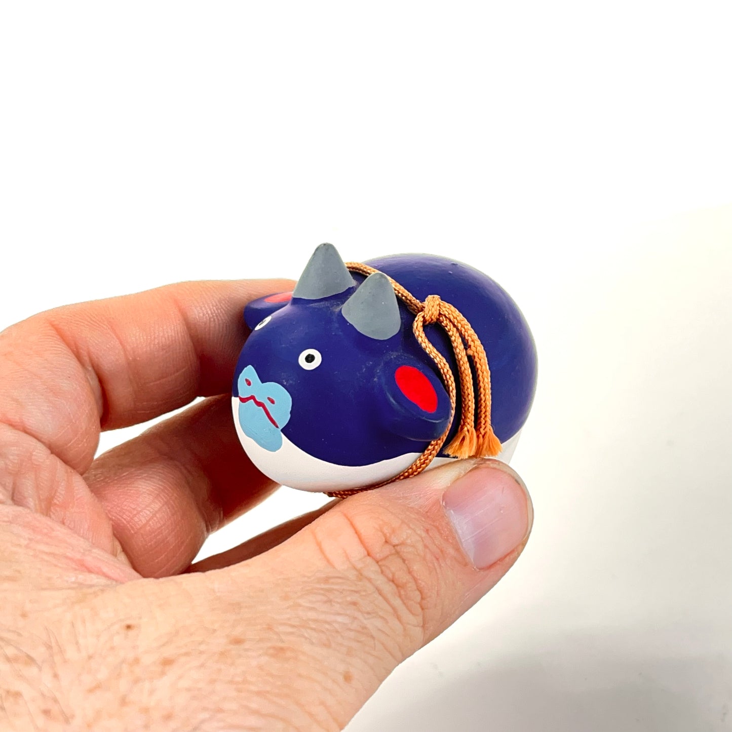 Vintage Japanese Zodiac Animal Ox Small Ceramic Bell 2”