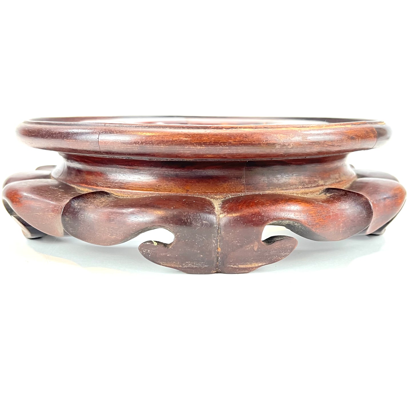 Vintage Chinese Vase Bowl Stand Red Pedestal Display For 3" Bowl Or Vase