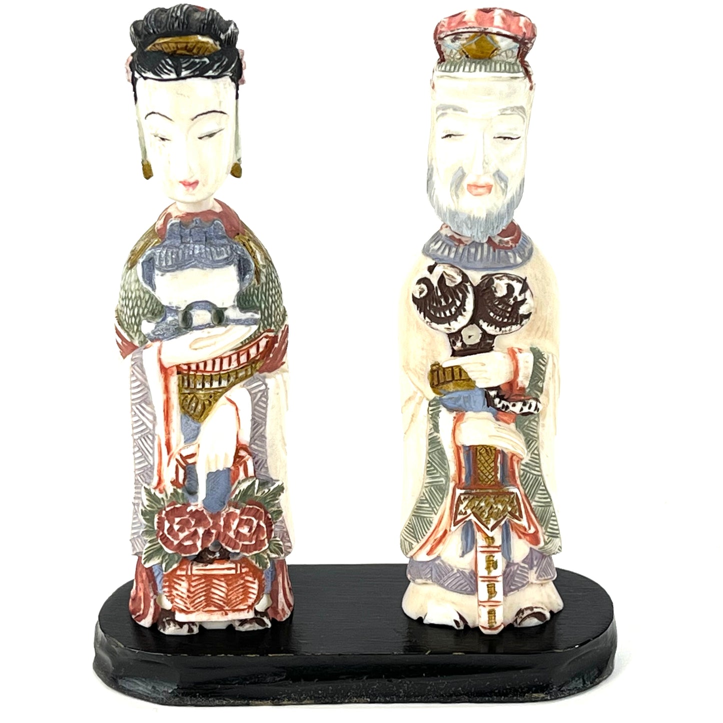 Vintage Chinese Pair of Snuff Bottles Man & Woman
