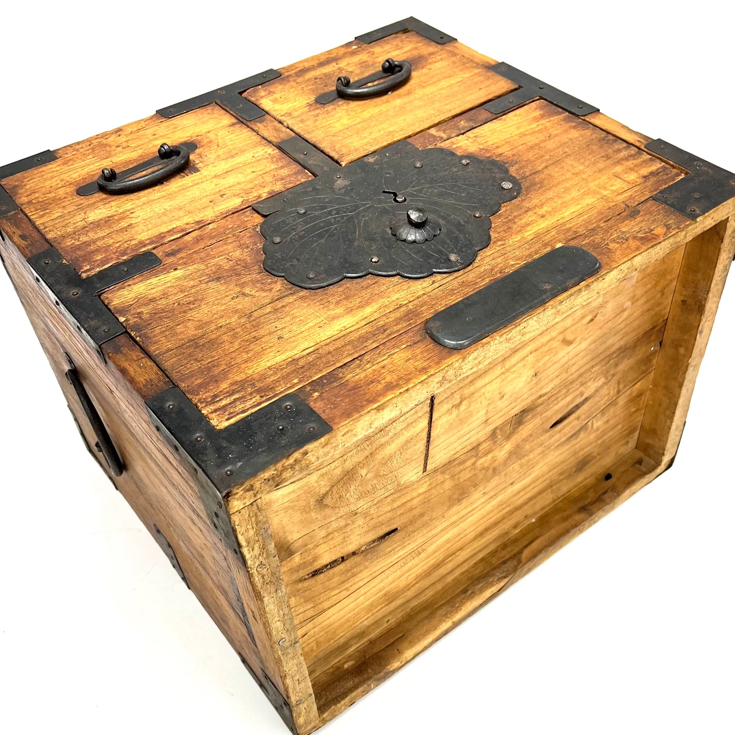 Antique Japanese Meiji Era c1910 Suzuribako Calligraphy Chest Kiri Wood Tansu 14"