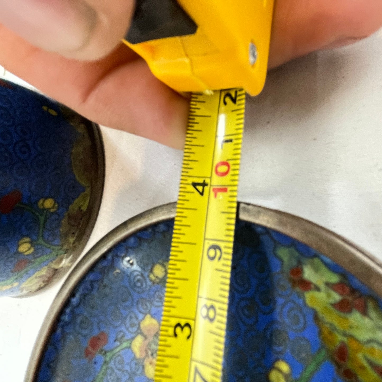 Antique Chinese Cloisonné Smoke Set Blue 4pc 5"
