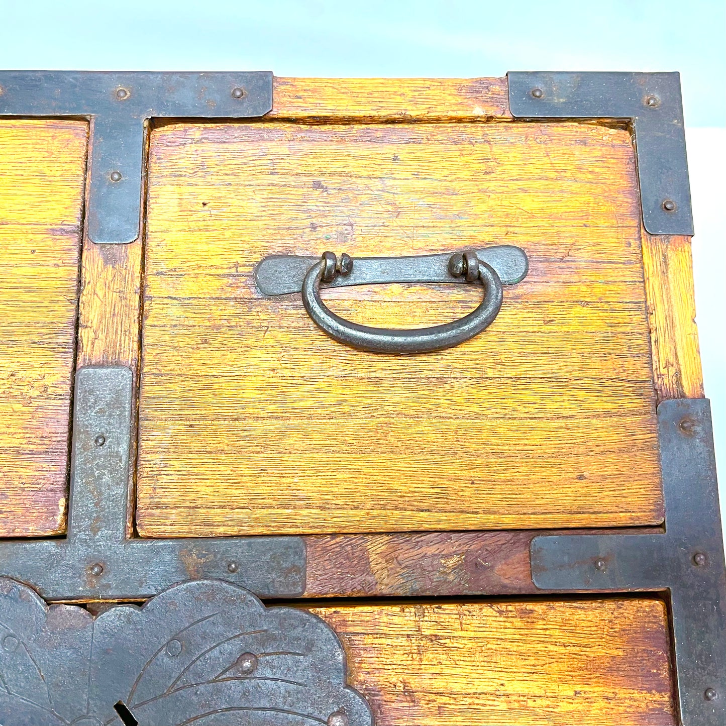 Antique Japanese Meiji Era c1910 Suzuribako Calligraphy Chest Kiri Wood Tansu 14"
