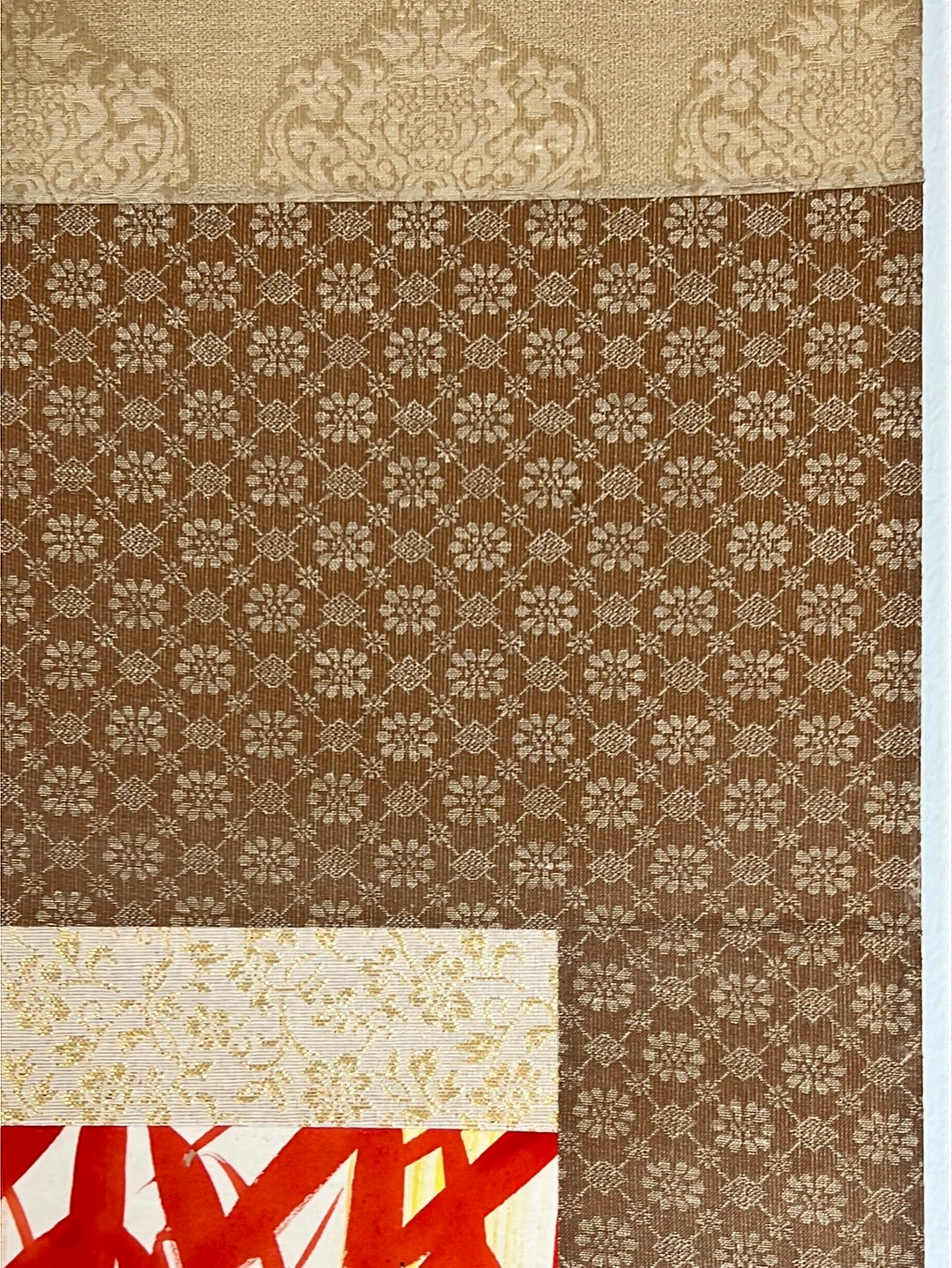 Japanese Vintage Scroll Kakejiku Hand Painted on Silk Showa Era Bamboo 75"