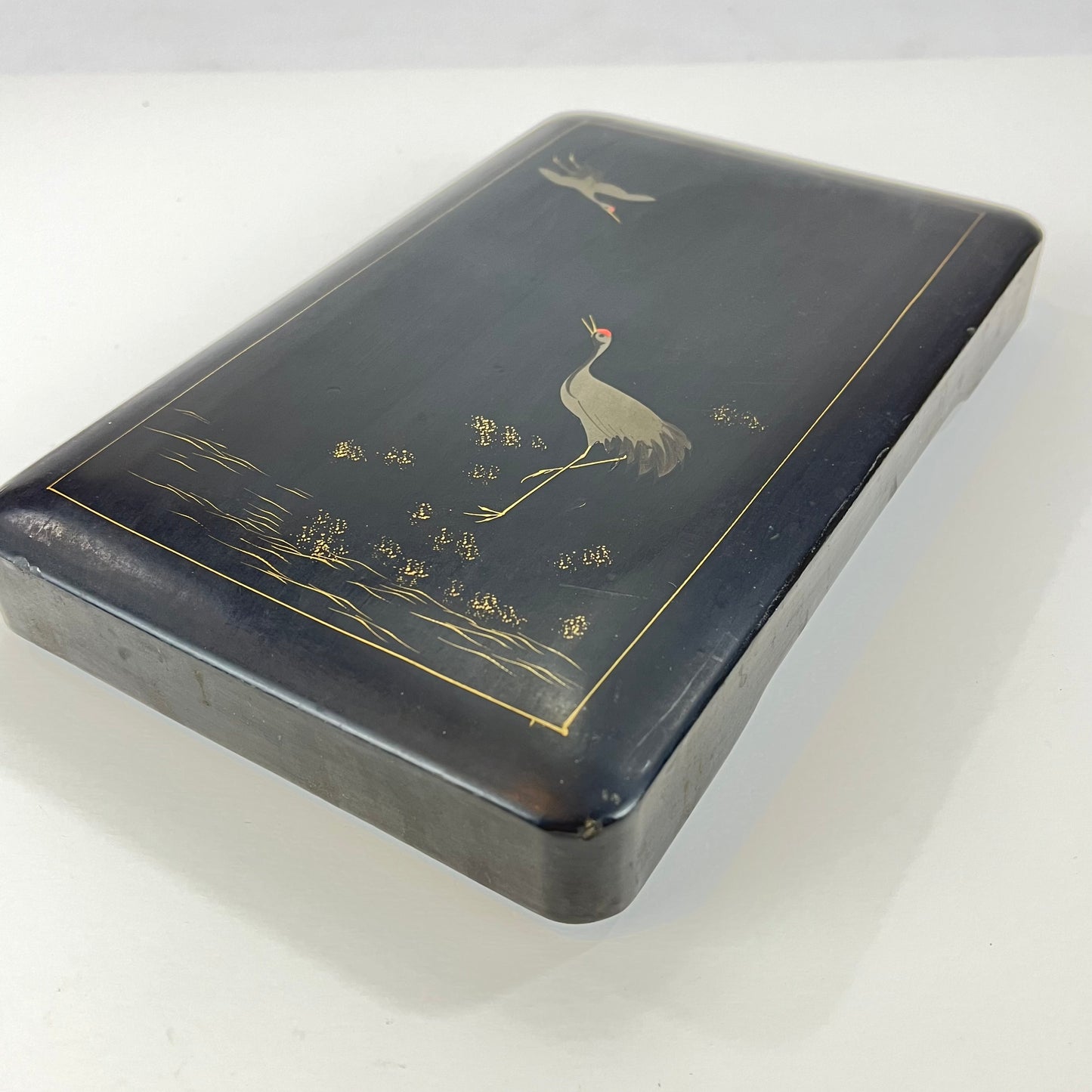 Antique Japanese Hand Made Suzuribako Calligraphy Box w/ Inscription