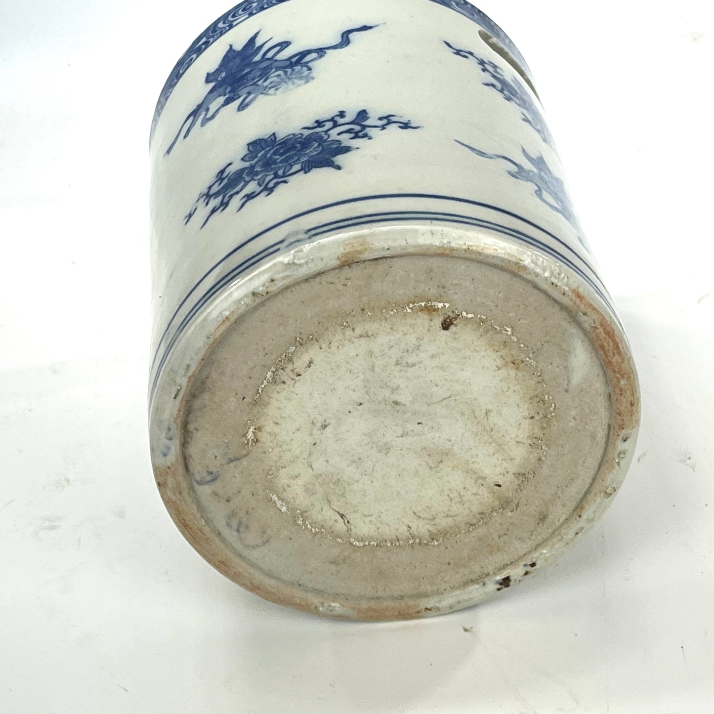 Antique Japanese Meiji Era c.1880 Ceramic Imari Hibachi Brazier w/ Cutout Handels 11”