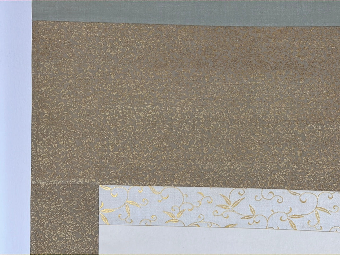 Japanese Scroll Hand Painted on Silk Showa Era Flowers 56”
