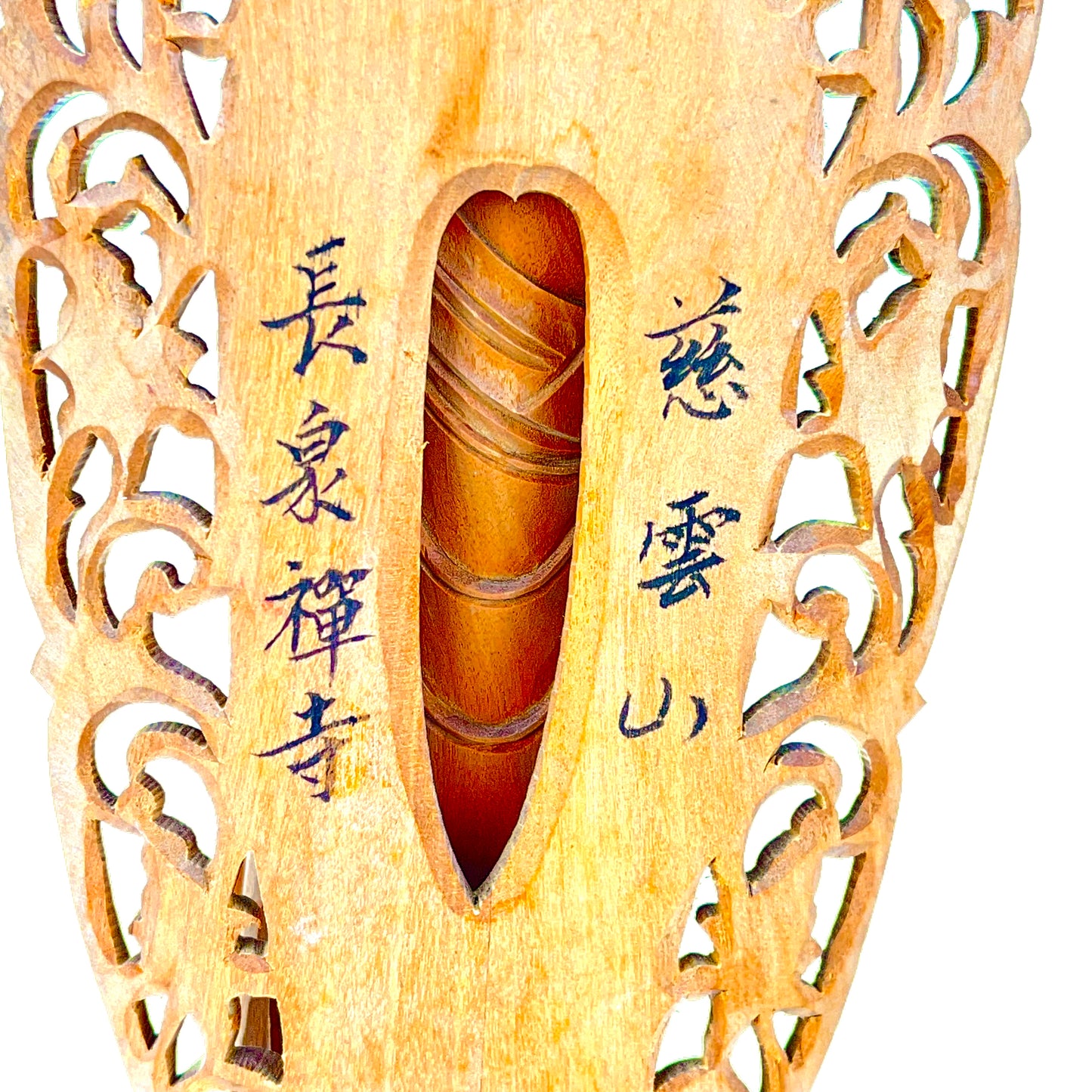 Statue of The Buddha in Standing Pose Carved Wooden Japanese lotus back