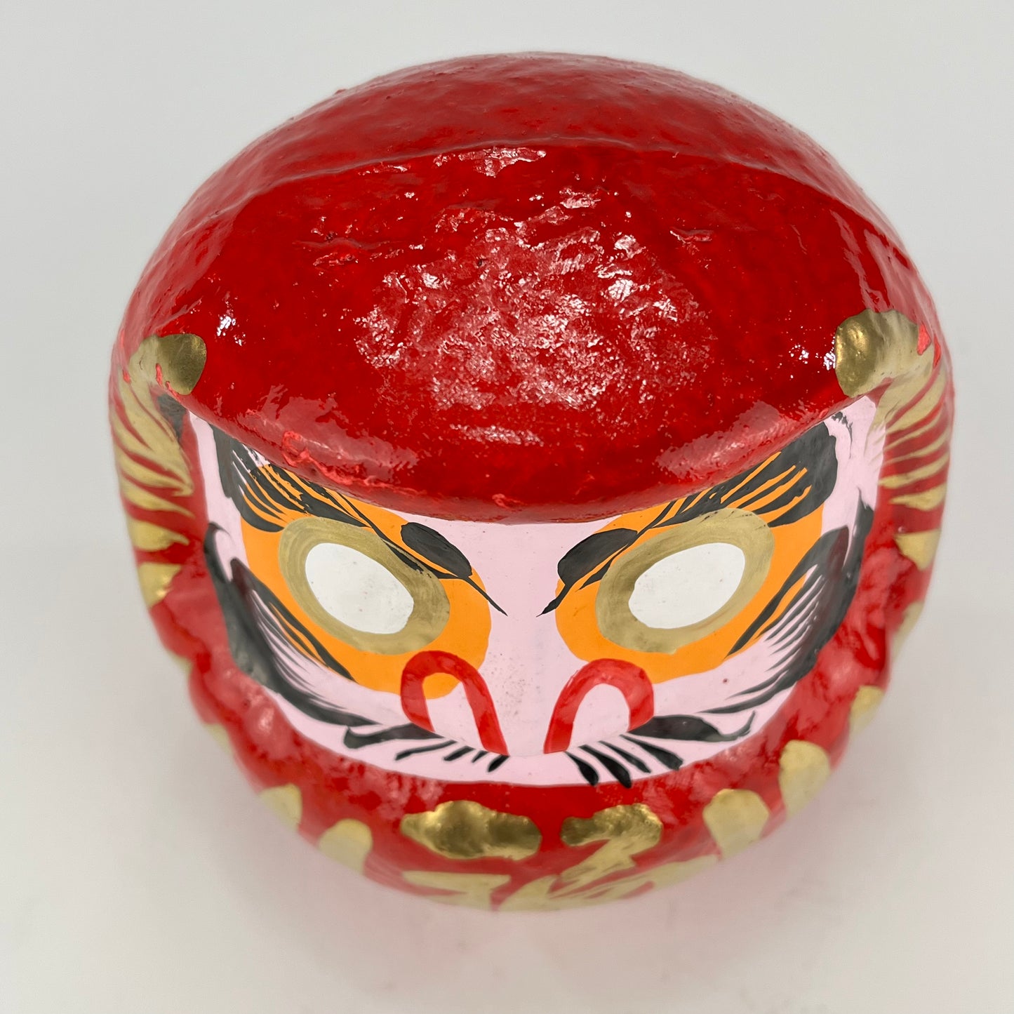 Japanese Traditional Papier-mâché Daruma Wishing Doll in Red 6"H