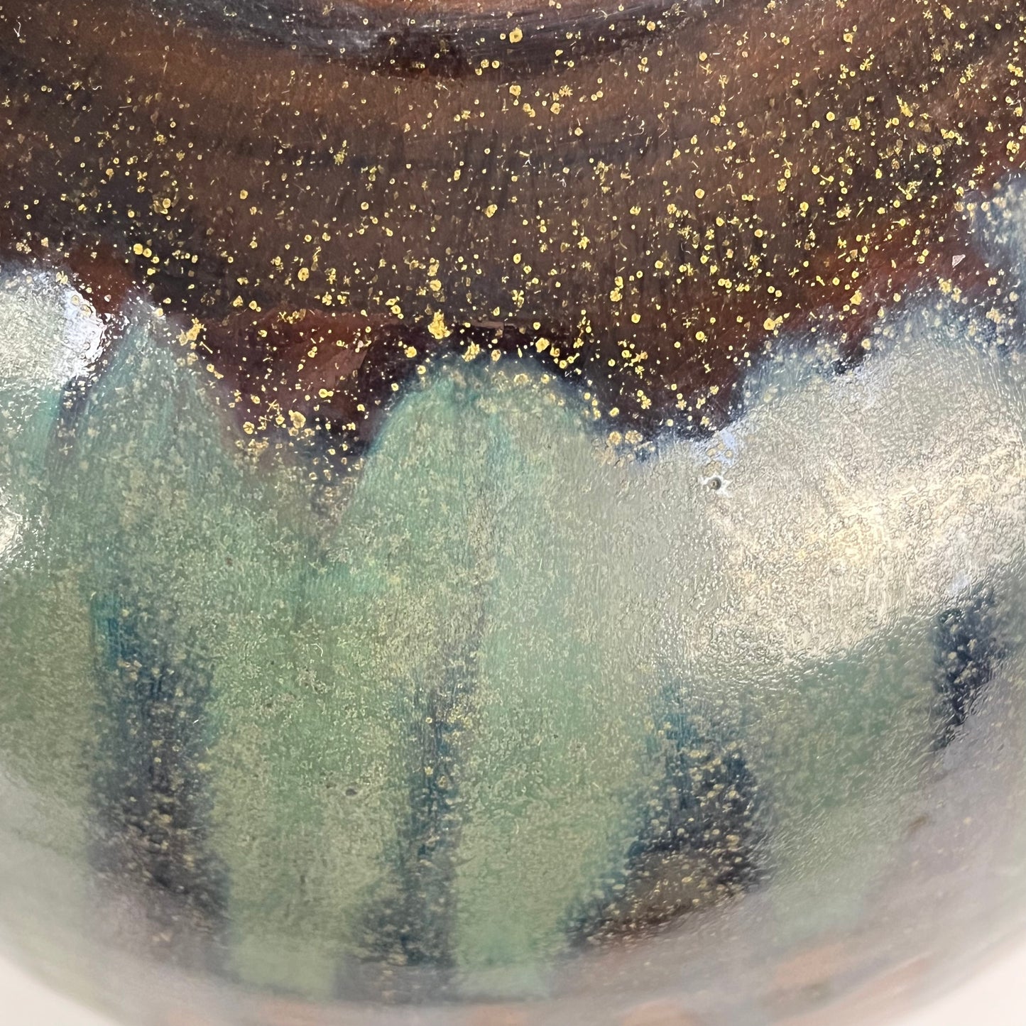 Antique Japanese Shigaraki Tsubo Urn Hare's-Fur Drip Glaze Bottle 17"