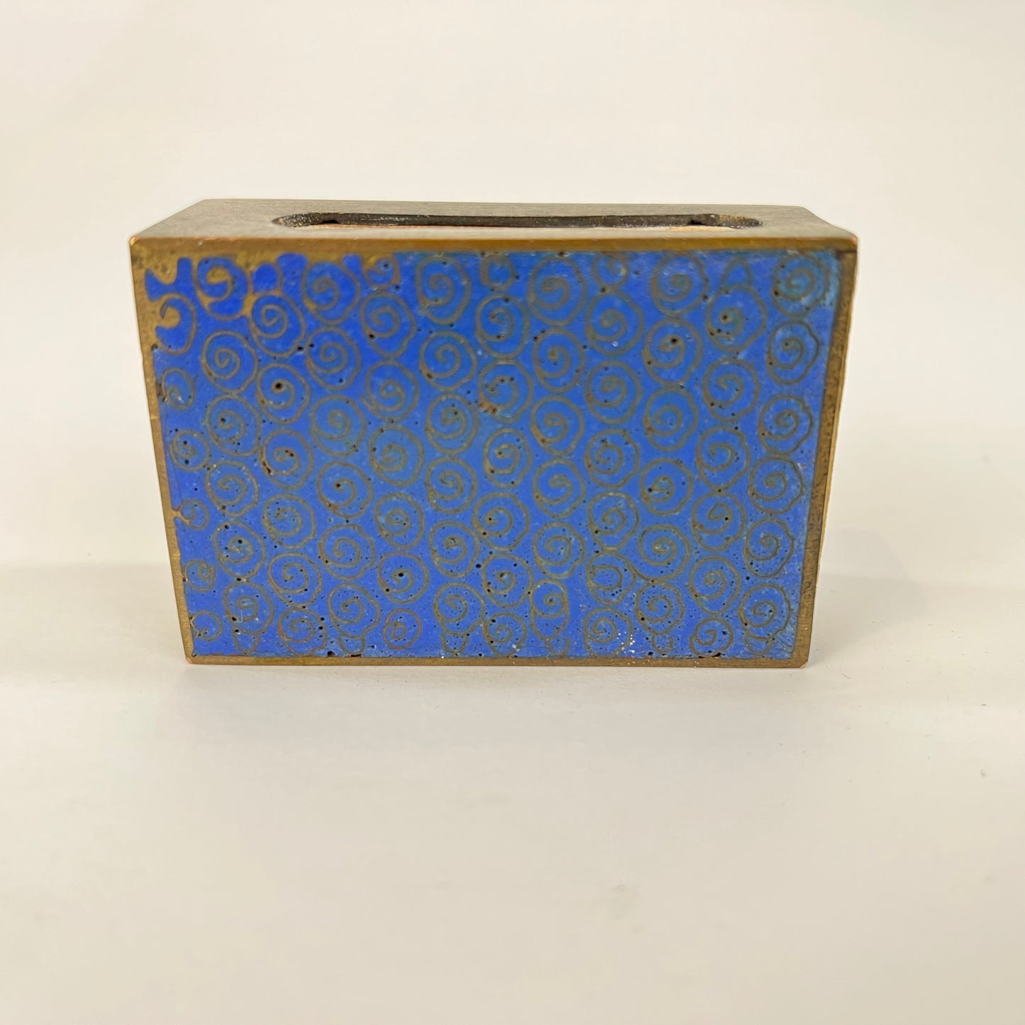 Antique Chinese Cloisonné Smoke Set Blue 4pc 5"