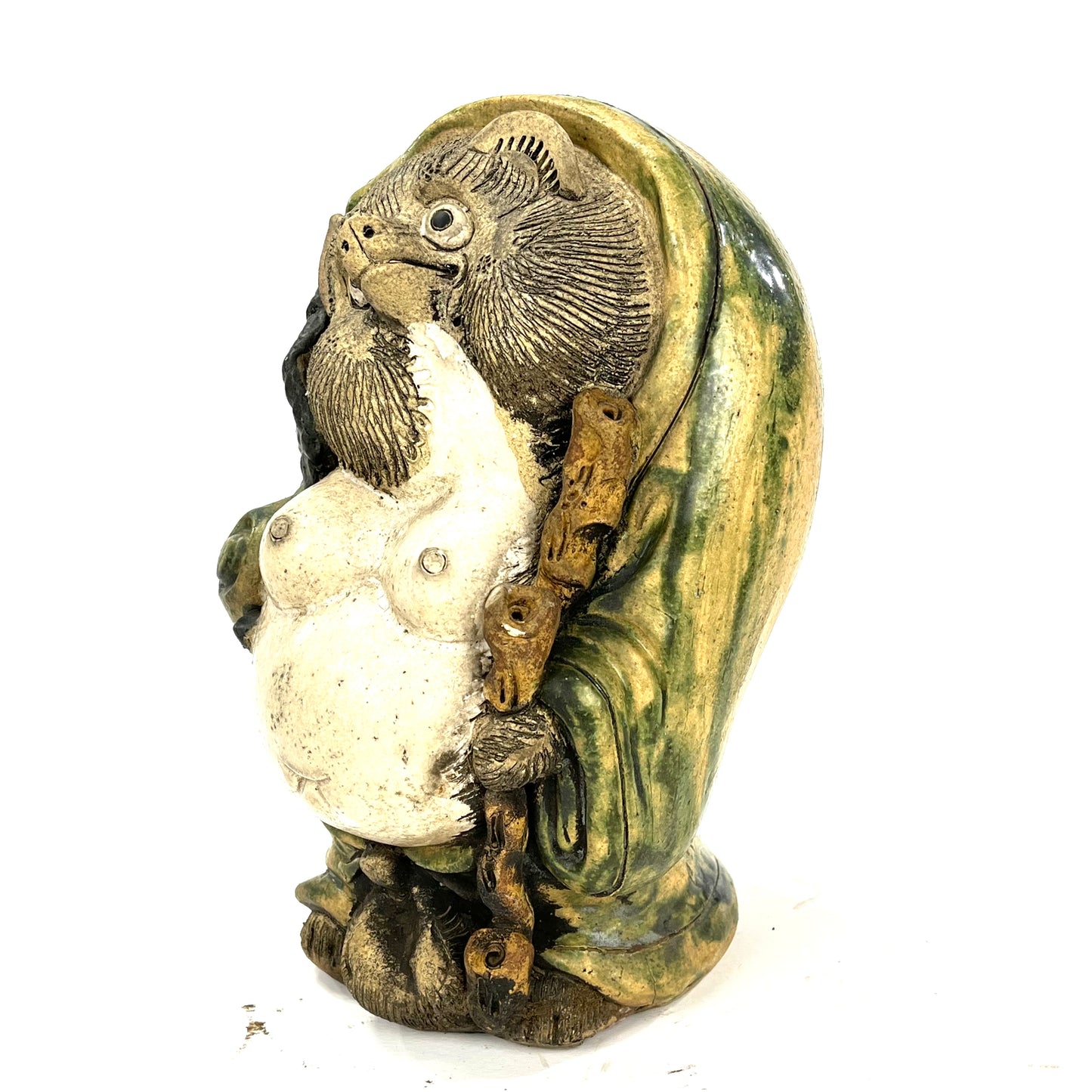 Vintage Japanese Ceramic Statue Tanuki 11"H