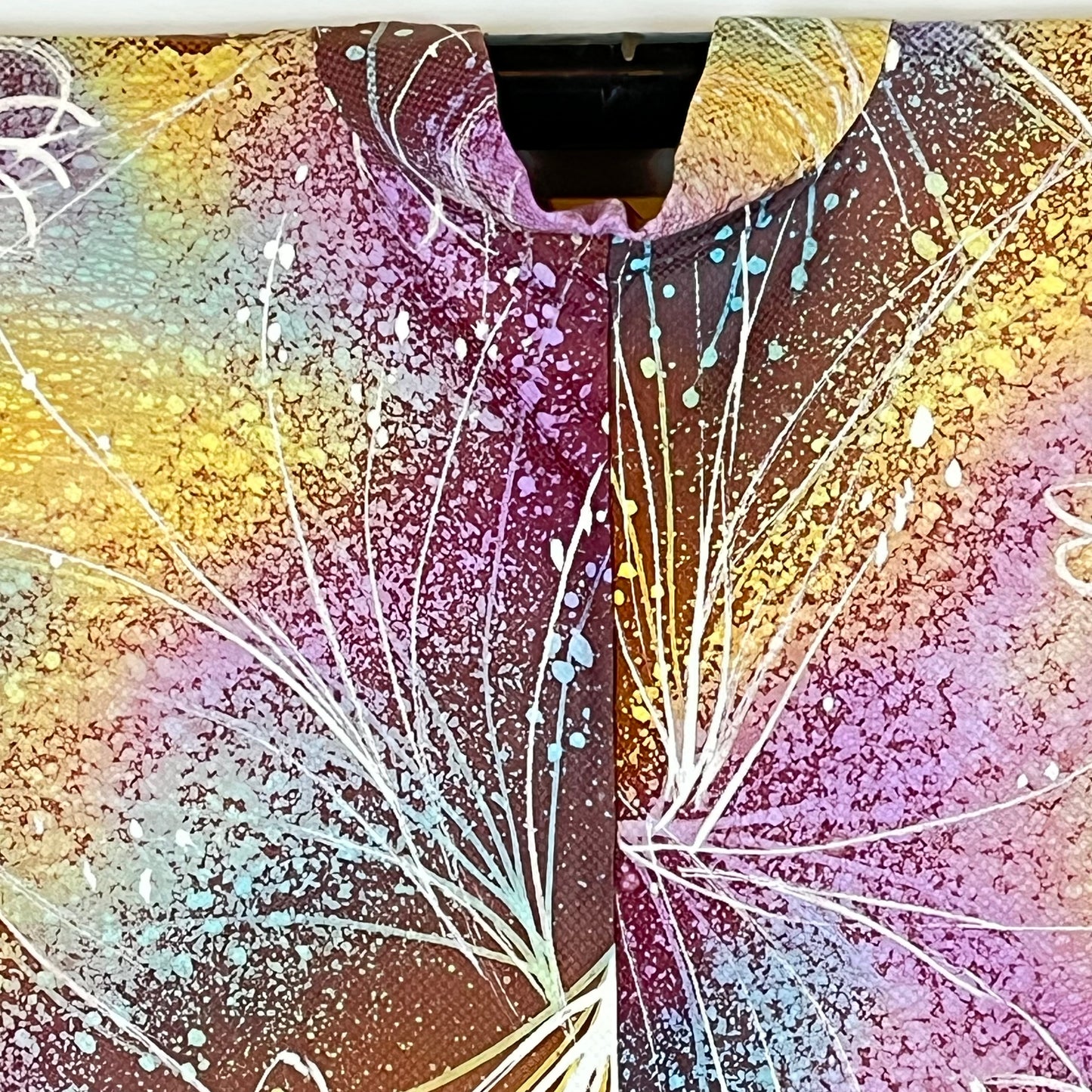Vintage Japanese Silk Haori Coat in Bright Flower patterns 28"L