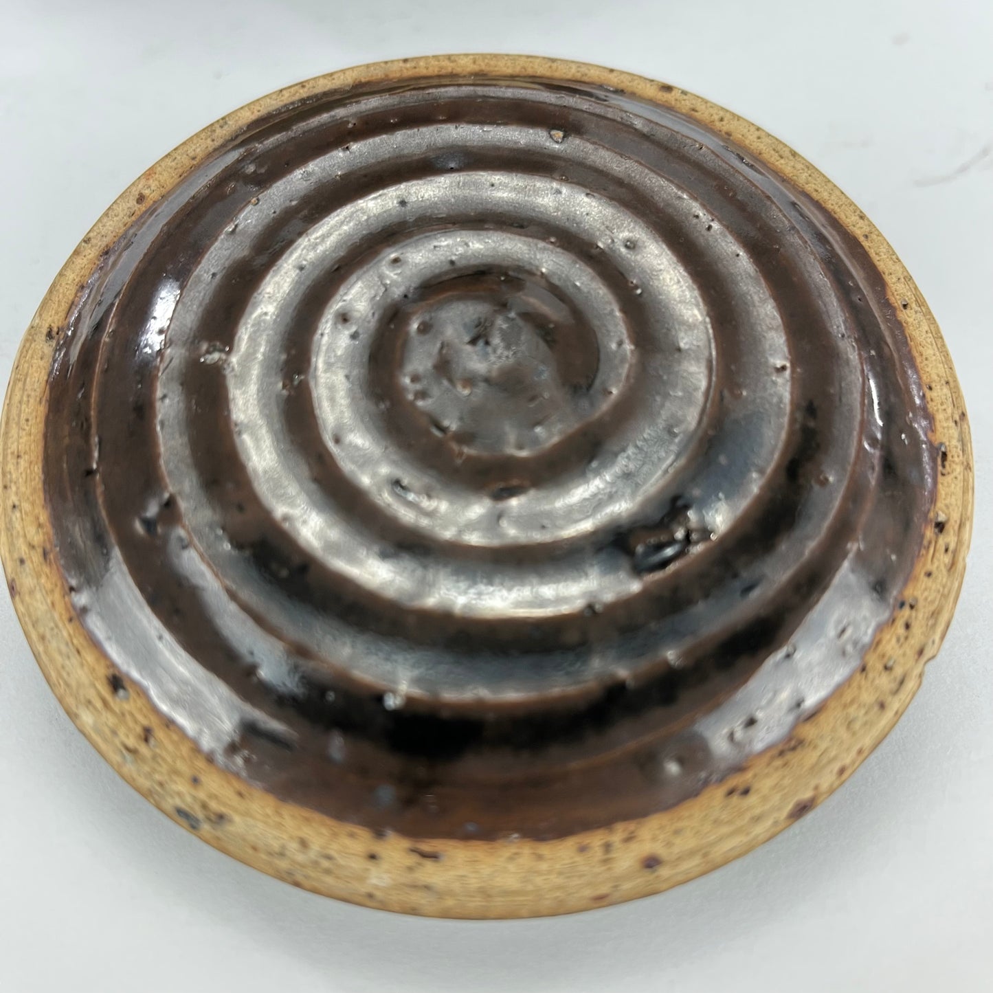 Vintage Japanese Small Brown Mizusashi Water Vessel for Tea Ceramony 6"