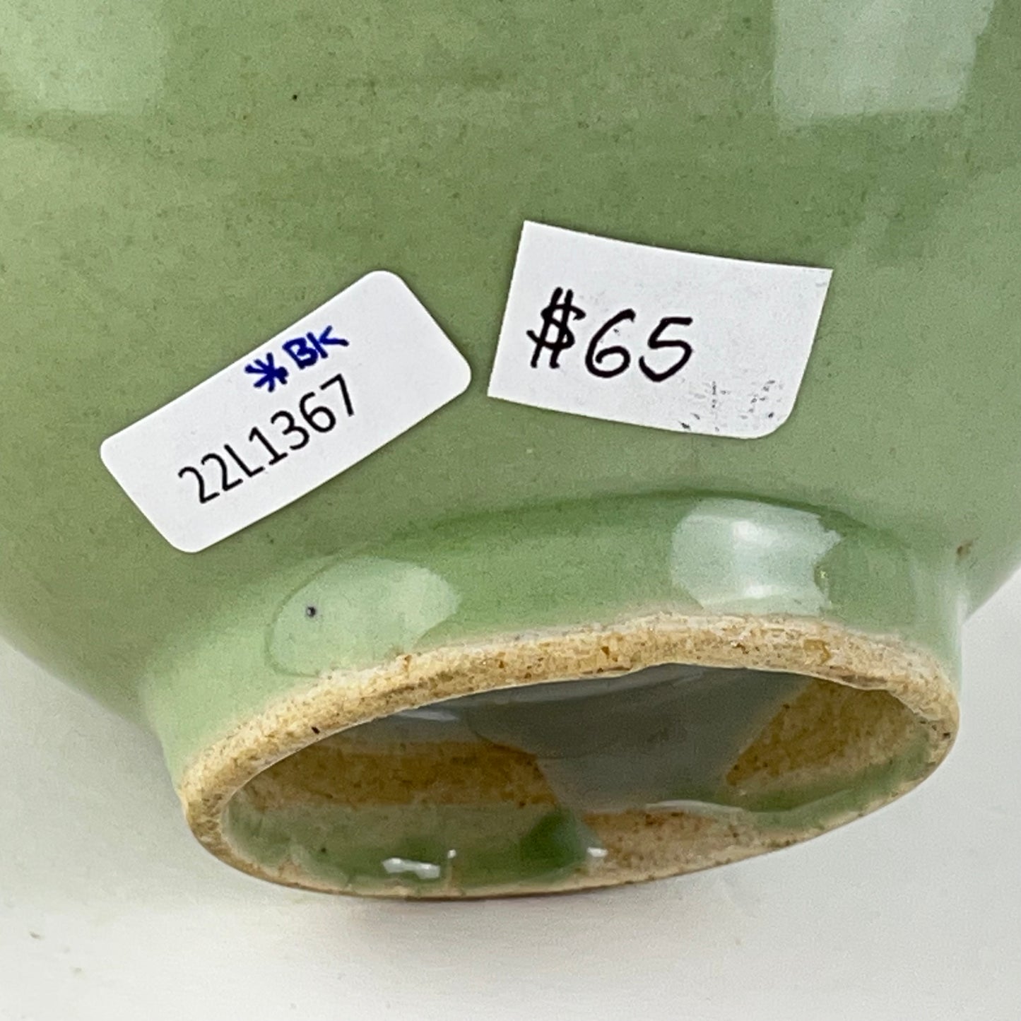 Antique Japanese Meiji Era 1900's Green Celadon Chawan bowls 7"