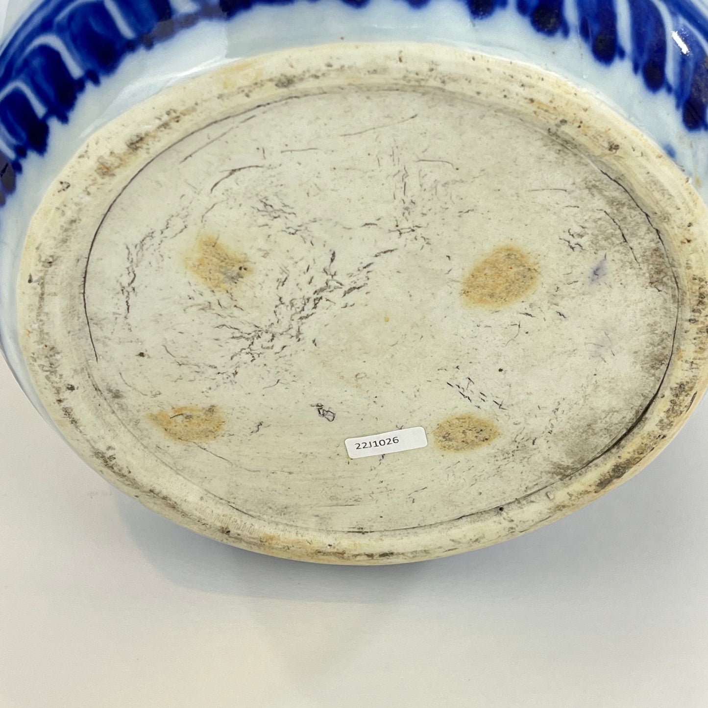 Antique Japanese Meiji Ceramic Imari Hibachi Brazier w/ Mountain & Water Landscape 11” Hand Painted