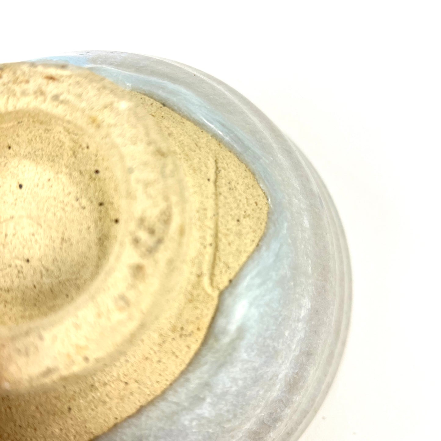 Signed Tea Ceremony Chawan Tea Bowl Gray Perlecent Transparent Glaze
