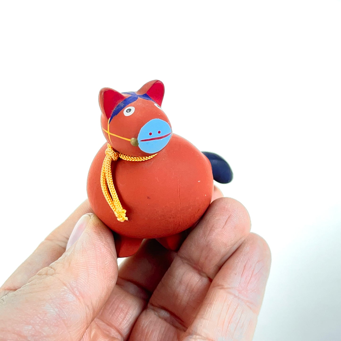 Vintage Japanese Zodiac Animal Horse Small Ceramic Bell 2”