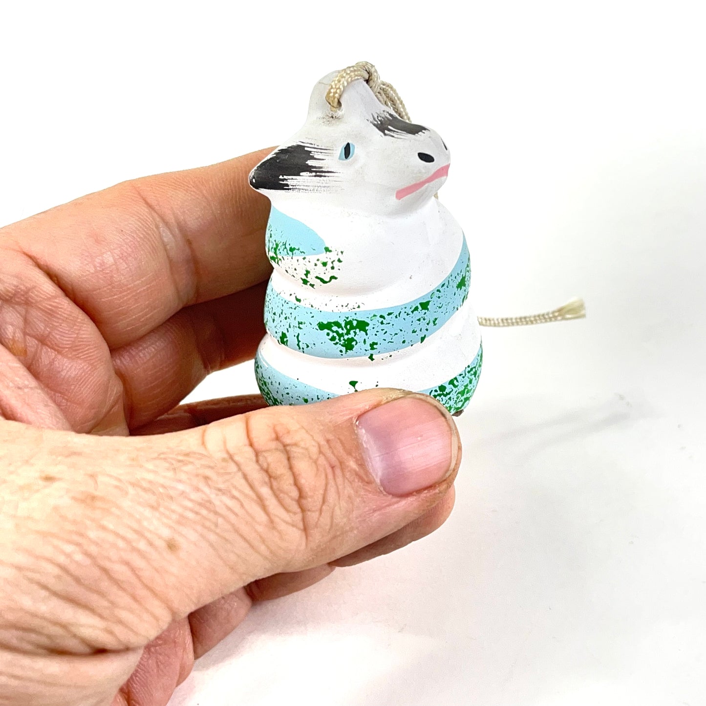 Vintage Japanese Zodiac Animal Dragon Small Ceramic Bell 2”