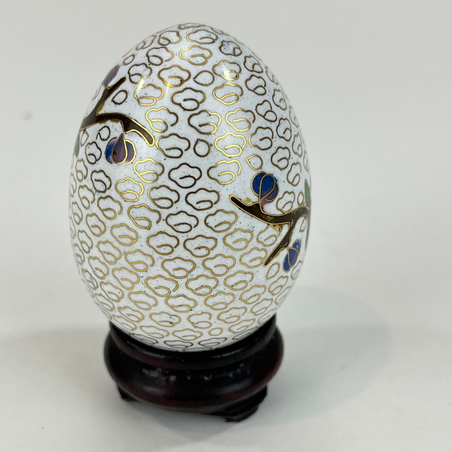Vintage Chinese Cloisonné Egg 3.5"