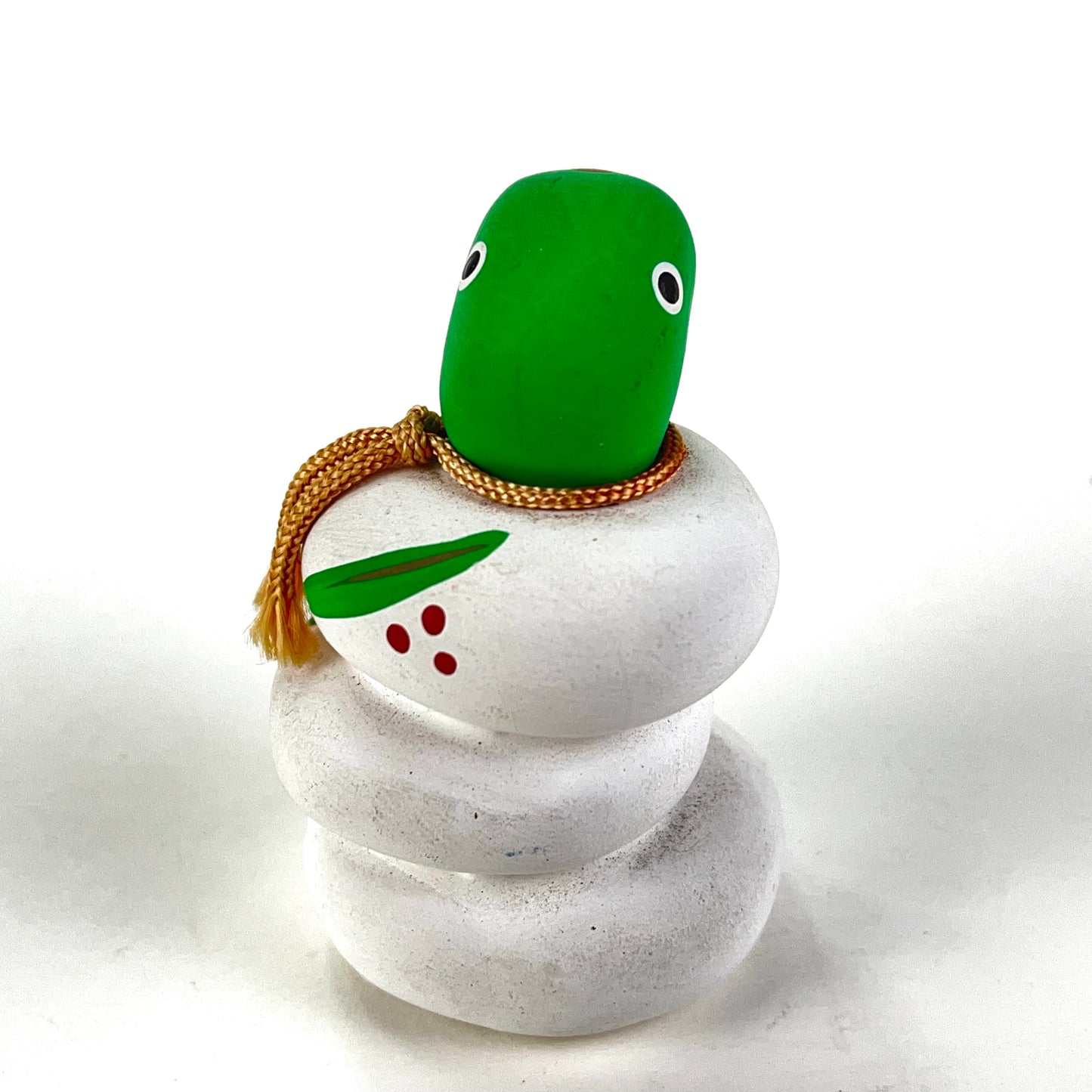 Vintage Japanese Zodiac Animal Snake Small Ceramic Bell 2”