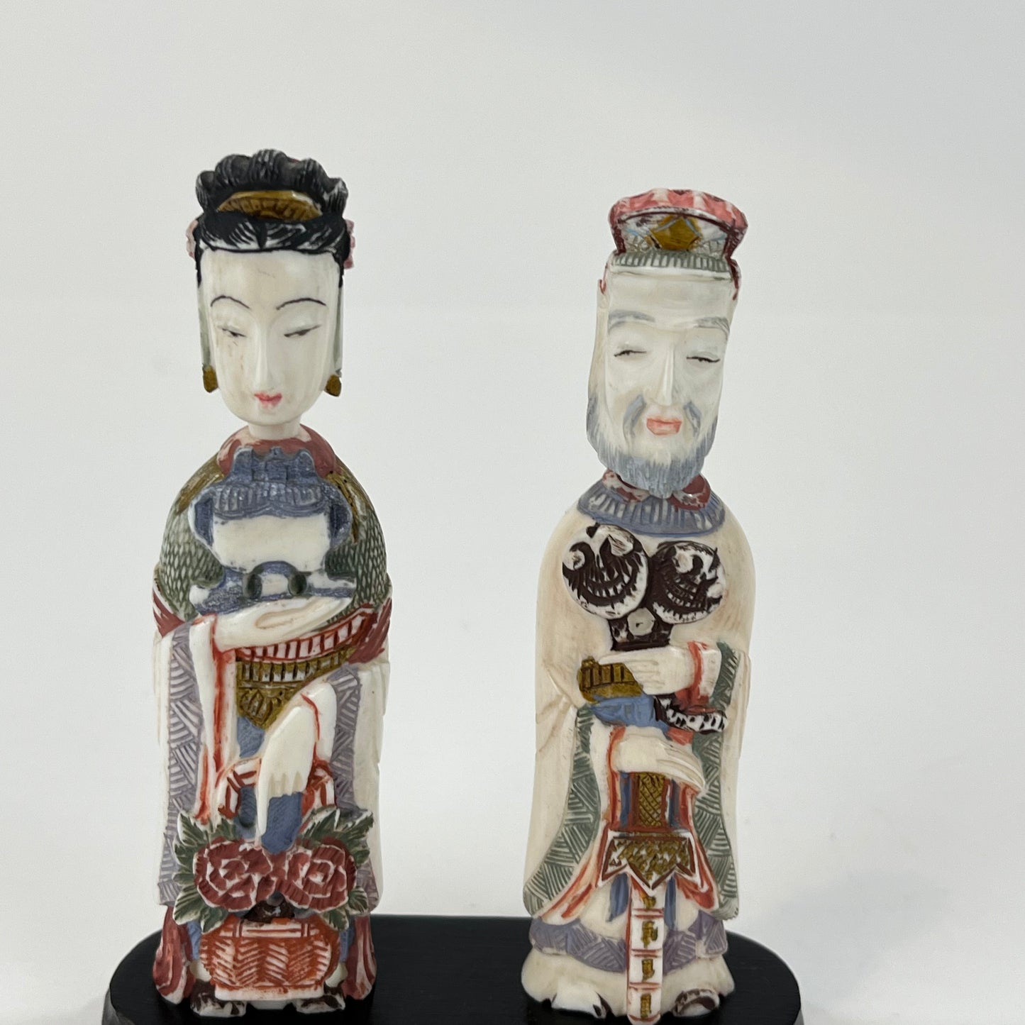 Vintage Chinese Pair of Snuff Bottles Man & Woman