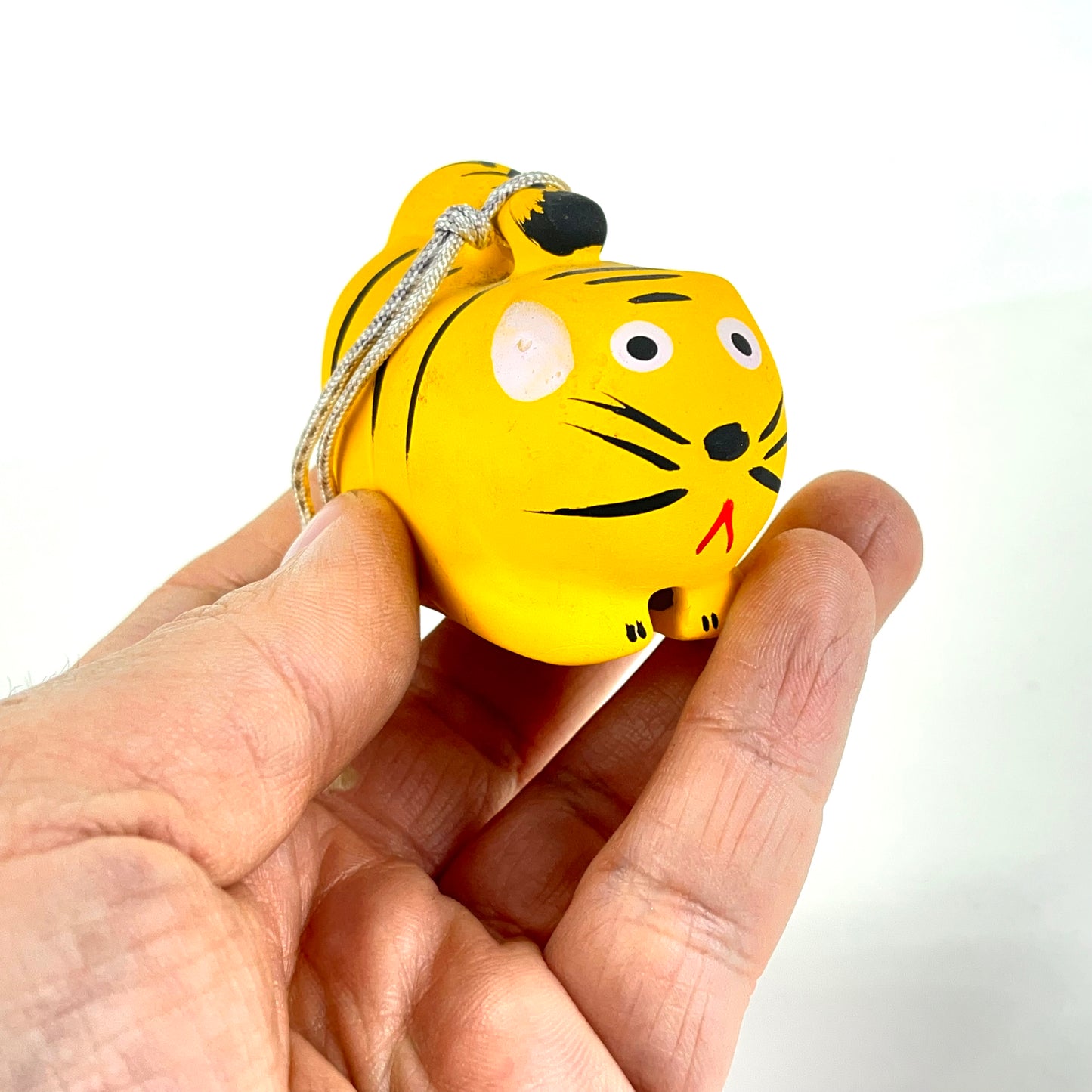 Vintage Japanese Zodiac Animal Tiger Small Ceramic Bell 2”