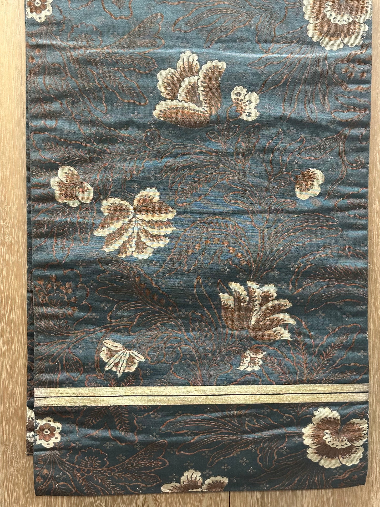 Vintage Japanese Silk Maru Obi Kimono Sash Emerald Green 13ft