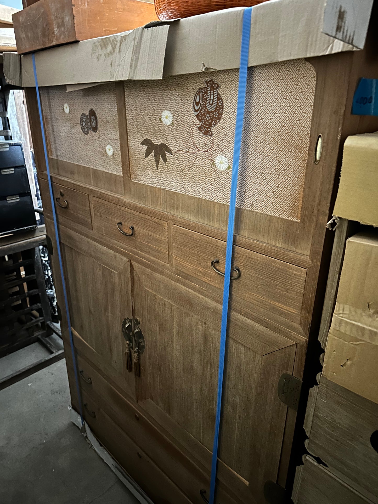 COMING SOON - Antique Japanese Clothing Tansu Taisho Era c1920's Ishodansu Kiri Paulownia 46"W