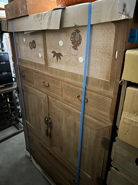 COMING SOON - Antique Japanese Clothing Tansu Taisho Era c1920's Ishodansu Kiri Paulownia 46"W