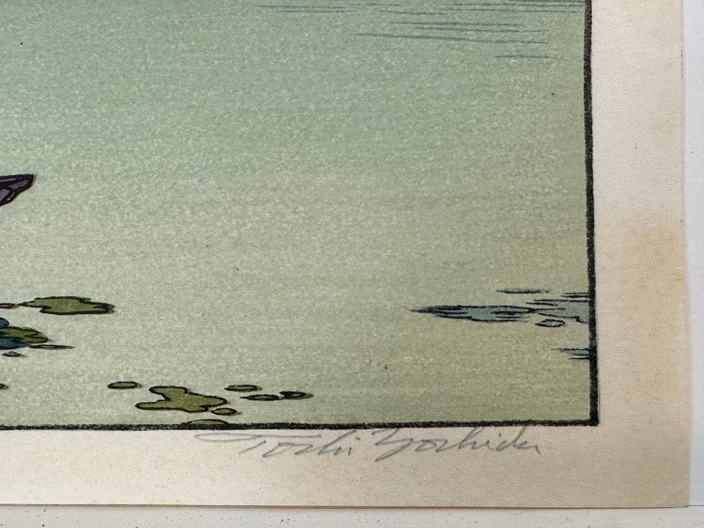 Yodo River Toshi Yoshida Woodblock Print Signed Original 1942 吉田 遠志