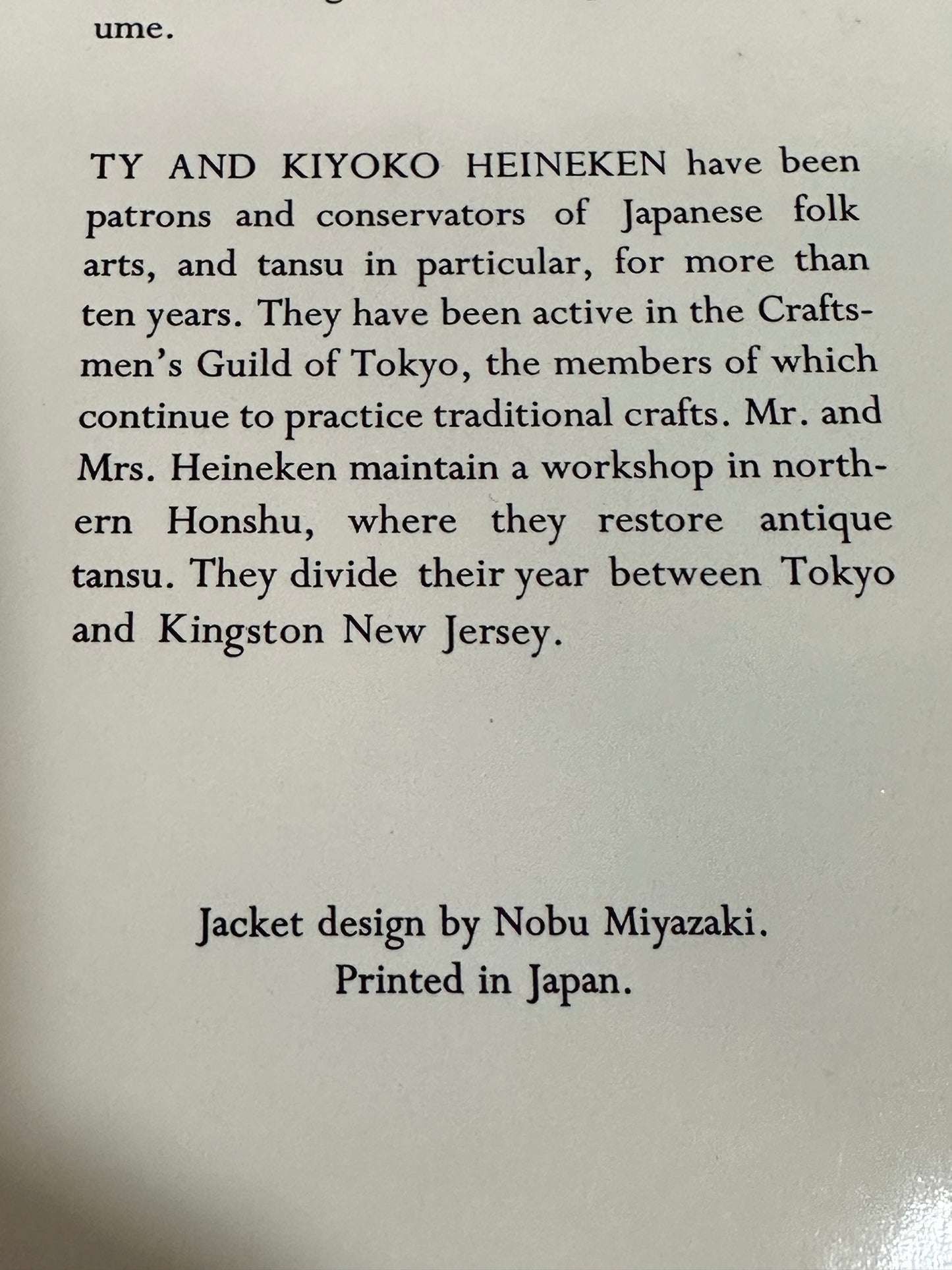 Tansu: Traditional Japanese Cabinetry by Heineken 1981 1st Ed.