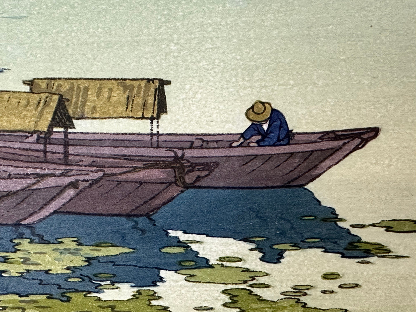 Yodo River Toshi Yoshida Woodblock Print Signed Original 1942 吉田 遠志